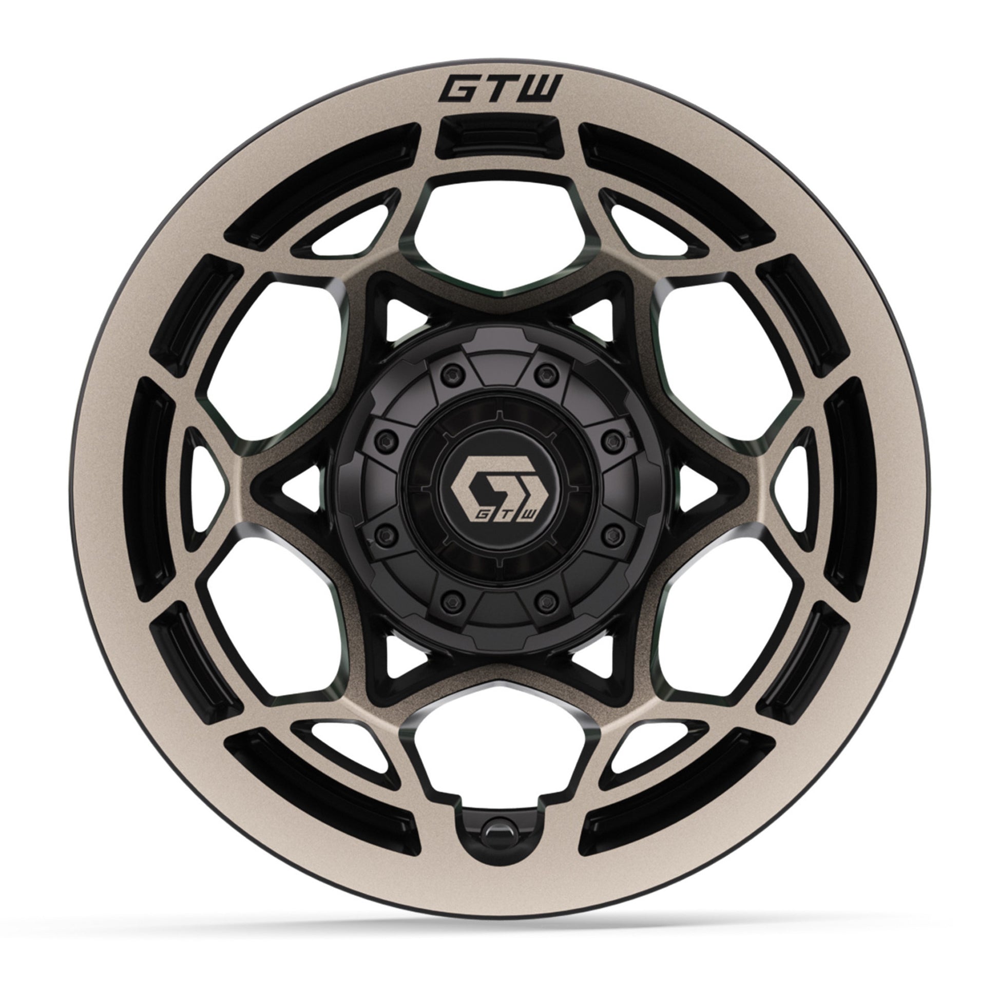 12″ GTW® Nexus Gloss Black with Satin Bronze Face Wheel