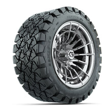 GTW® Boost Chrome 14 in Wheels with 22x10-14 Timberwolf All-Terrain Tires – Full Set
