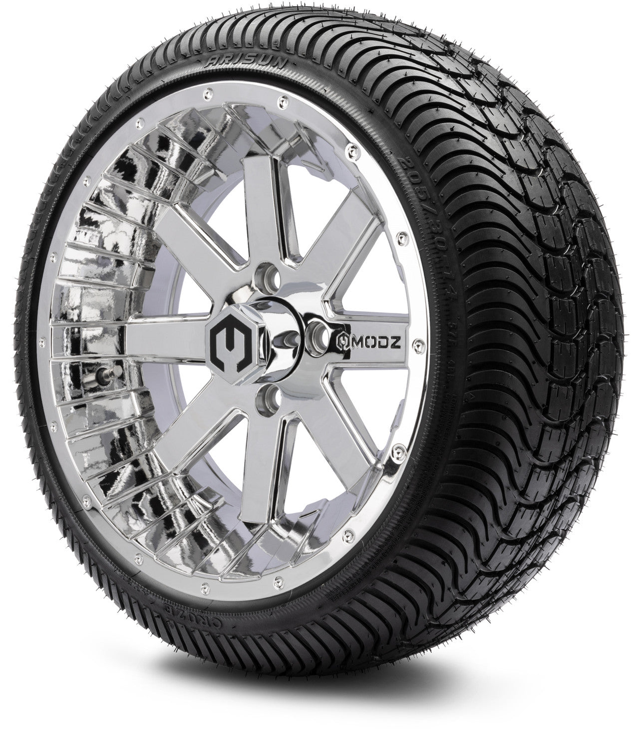 MODZ® 14" Assault Chrome Wheels & Street Tires Combo