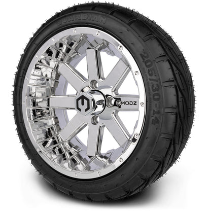 MODZ® 14" Assault Chrome Wheels & Street Tires Combo
