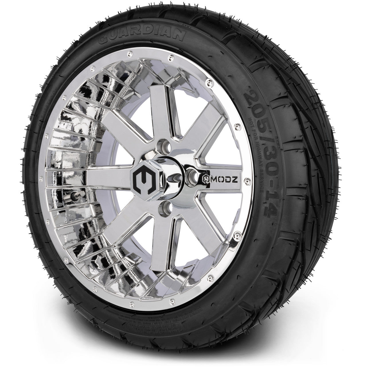 MODZ® 14" Assault Chrome Wheels & Street Tires Combo