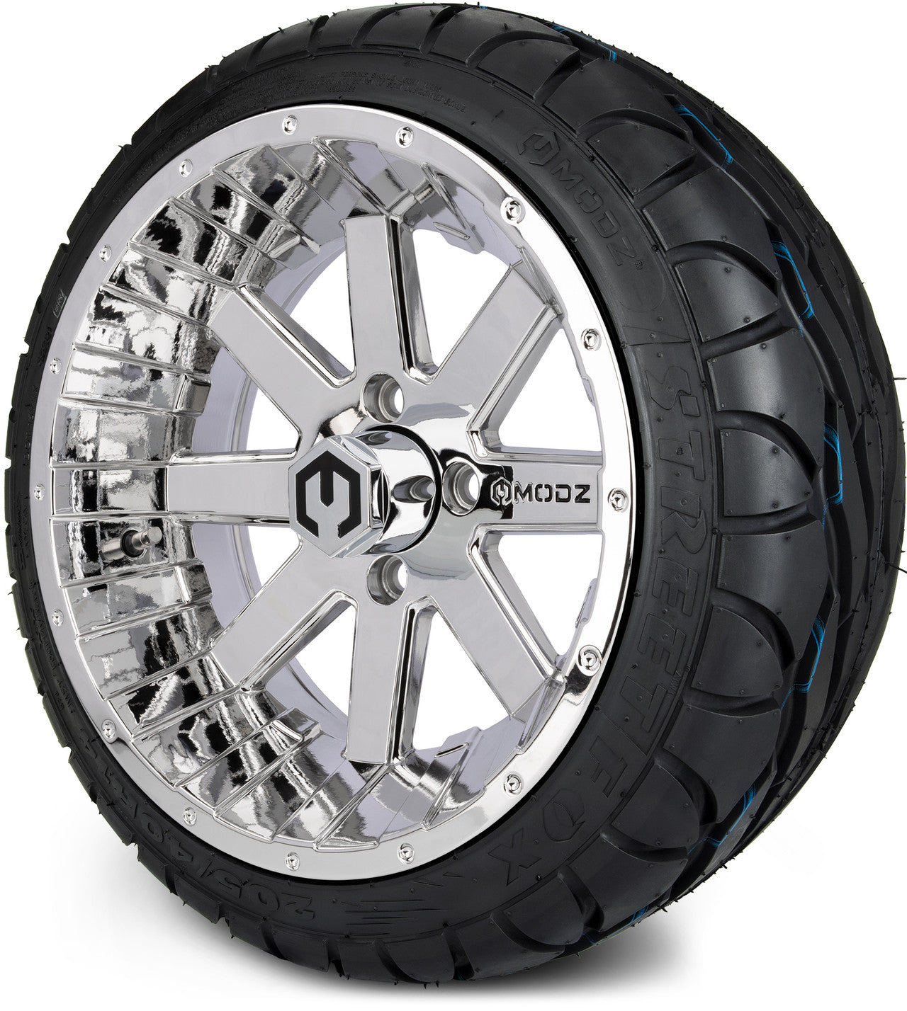 MODZ® 14" Assault Chrome Wheels & Street Tires Combo