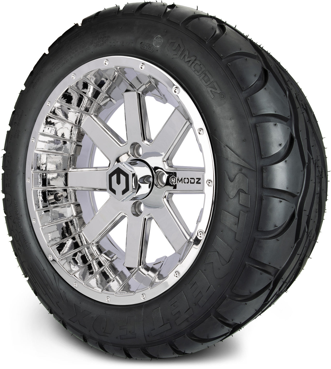 MODZ® 14" Assault Chrome Wheels & Street Tires Combo