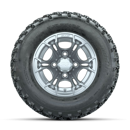 GTW Spyder Silver 12 in Wheels with 23x10.00-12 Rogue All Terrain Tires - Full Set