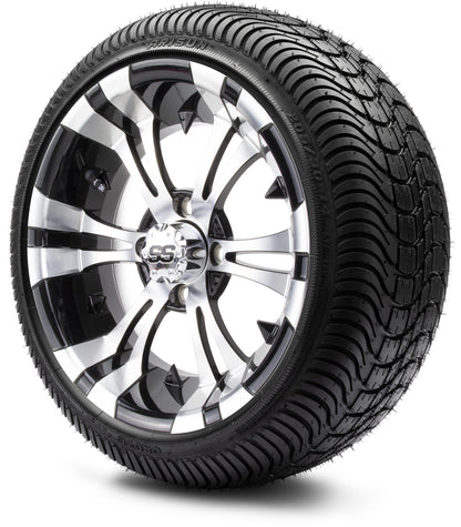 MODZ® 14" Vampire Machined Black Wheels & Street Tires Combo