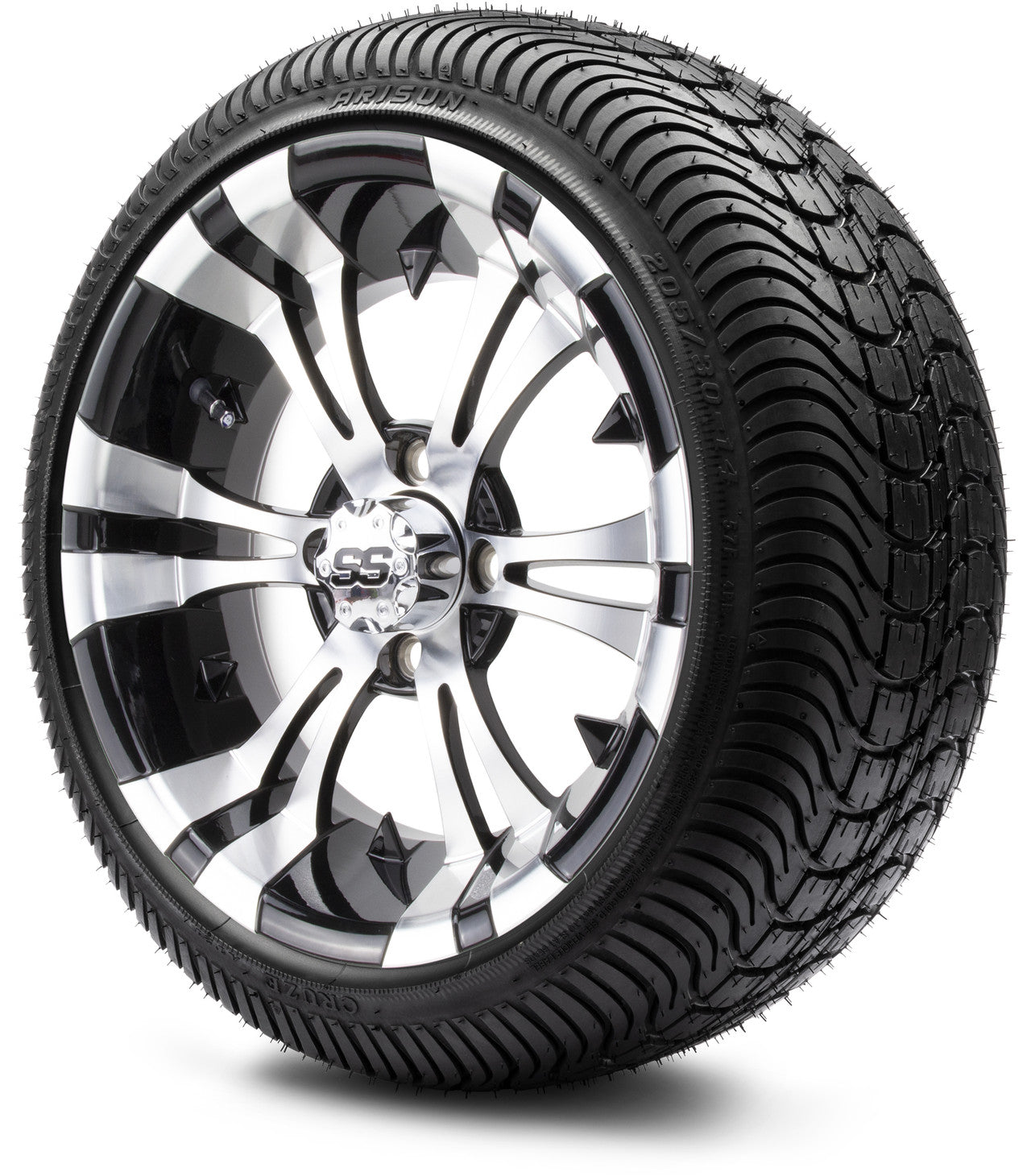 MODZ® 14" Vampire Machined Black Wheels & Street Tires Combo