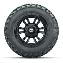 GTW® Shogun Gloss Black 12 in Wheels with 22x11.00-12 Rogue All-Terrain Tires – Full Set