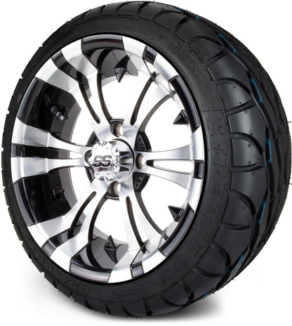 MODZ® 14" Vampire Machined Black Wheels & Street Tires Combo