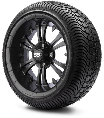 MODZ® 14" Vampire Matte Black Wheels & Street Tires Combo