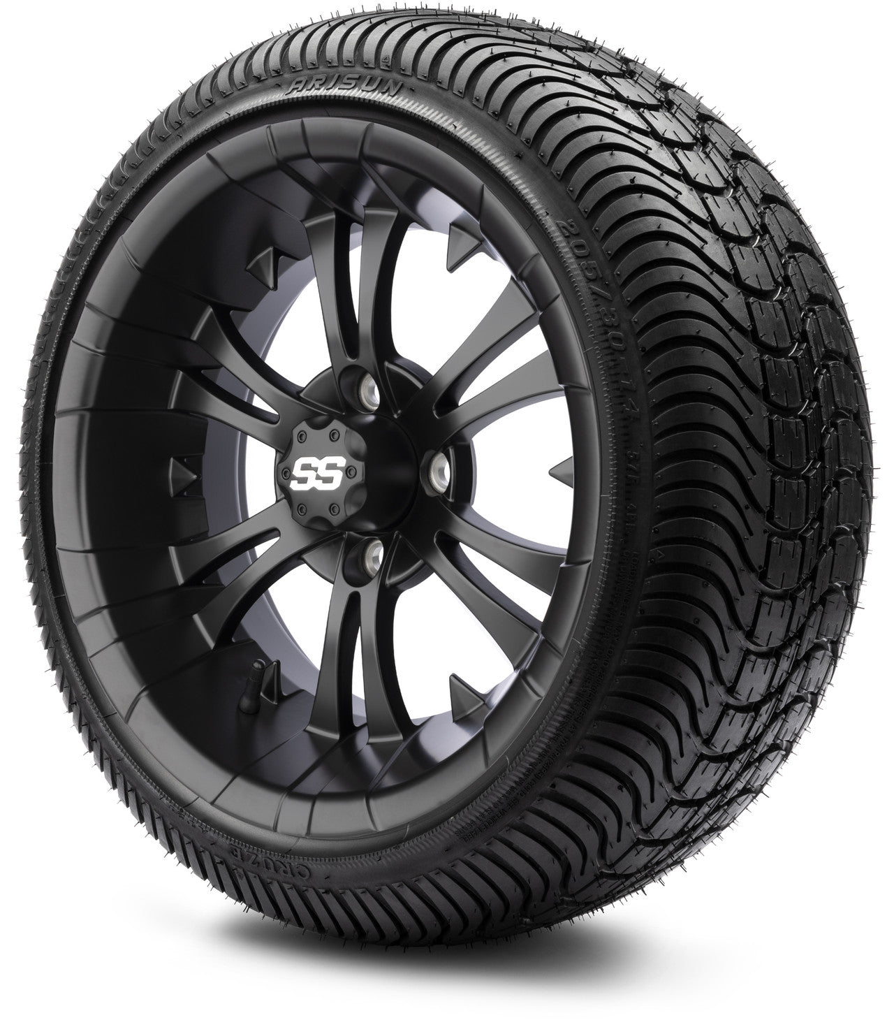 MODZ® 14" Vampire Matte Black Wheels & Street Tires Combo
