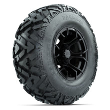 GTW® Spyder Matte Black 12 in Wheels with 25X10-12 Barrage Mud Tires – Full Set