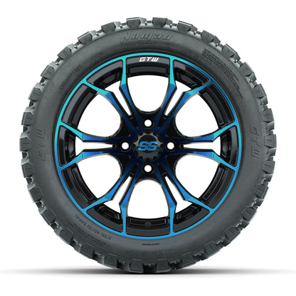 GTW Spyder Blue/Black 14 in Wheels with 23x10-14 GTW Nomad All-Terrain Tires – Full Set