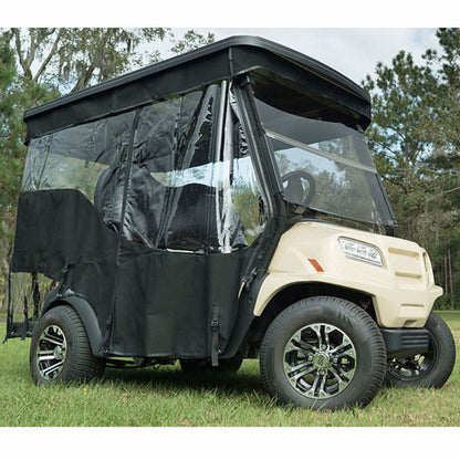 RedDot Non-Lifted 4-Passenger Black 3-Sided Track-Style Enclosure for ICON & Advanced EV1 Golf Carts (1 Forward Seat