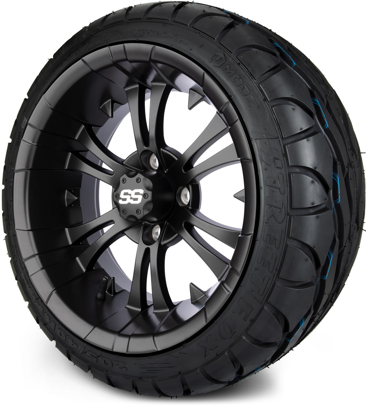 MODZ® 14" Vampire Matte Black Wheels & Street Tires Combo
