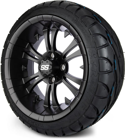 MODZ® 14" Vampire Matte Black Wheels & Street Tires Combo