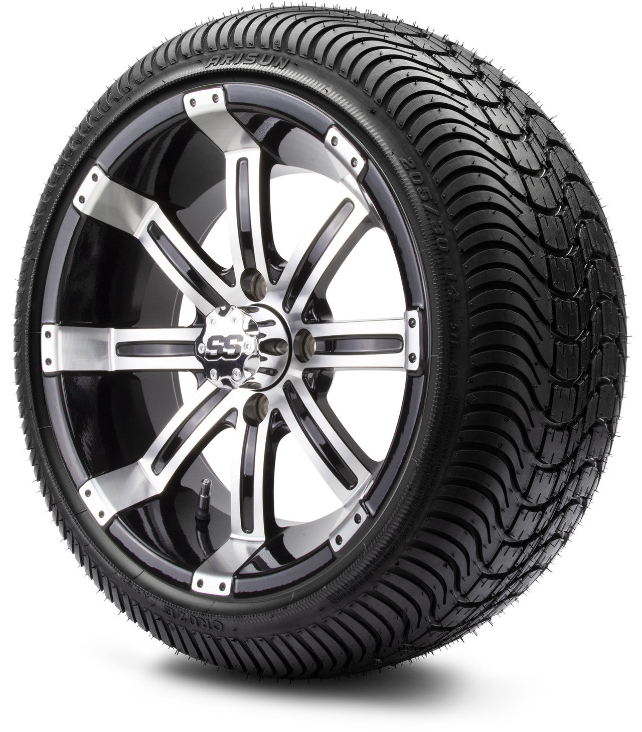 MODZ® 14" Tempest Machined Black Wheels & Street Tires Combo