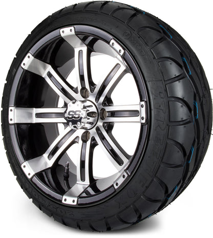 MODZ® 14" Tempest Machined Black Wheels & Street Tires Combo