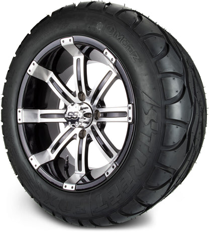 MODZ® 14" Tempest Machined Black Wheels & Street Tires Combo