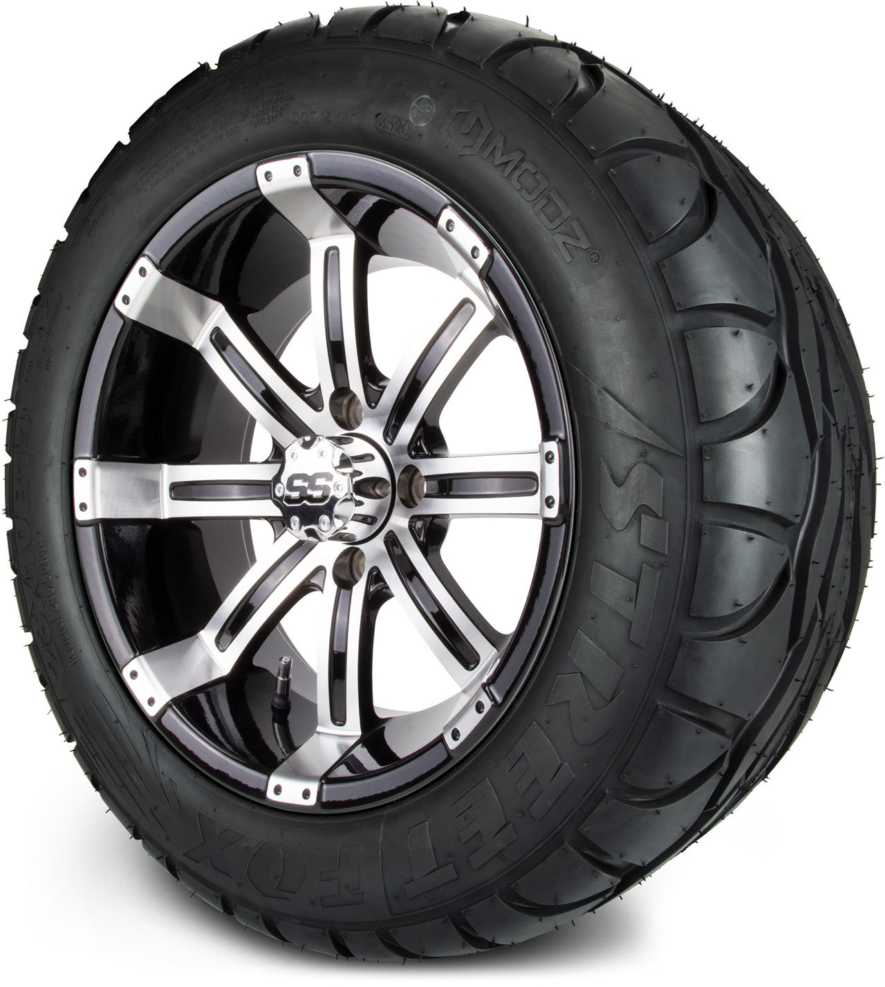 MODZ® 14" Tempest Machined Black Wheels & Street Tires Combo