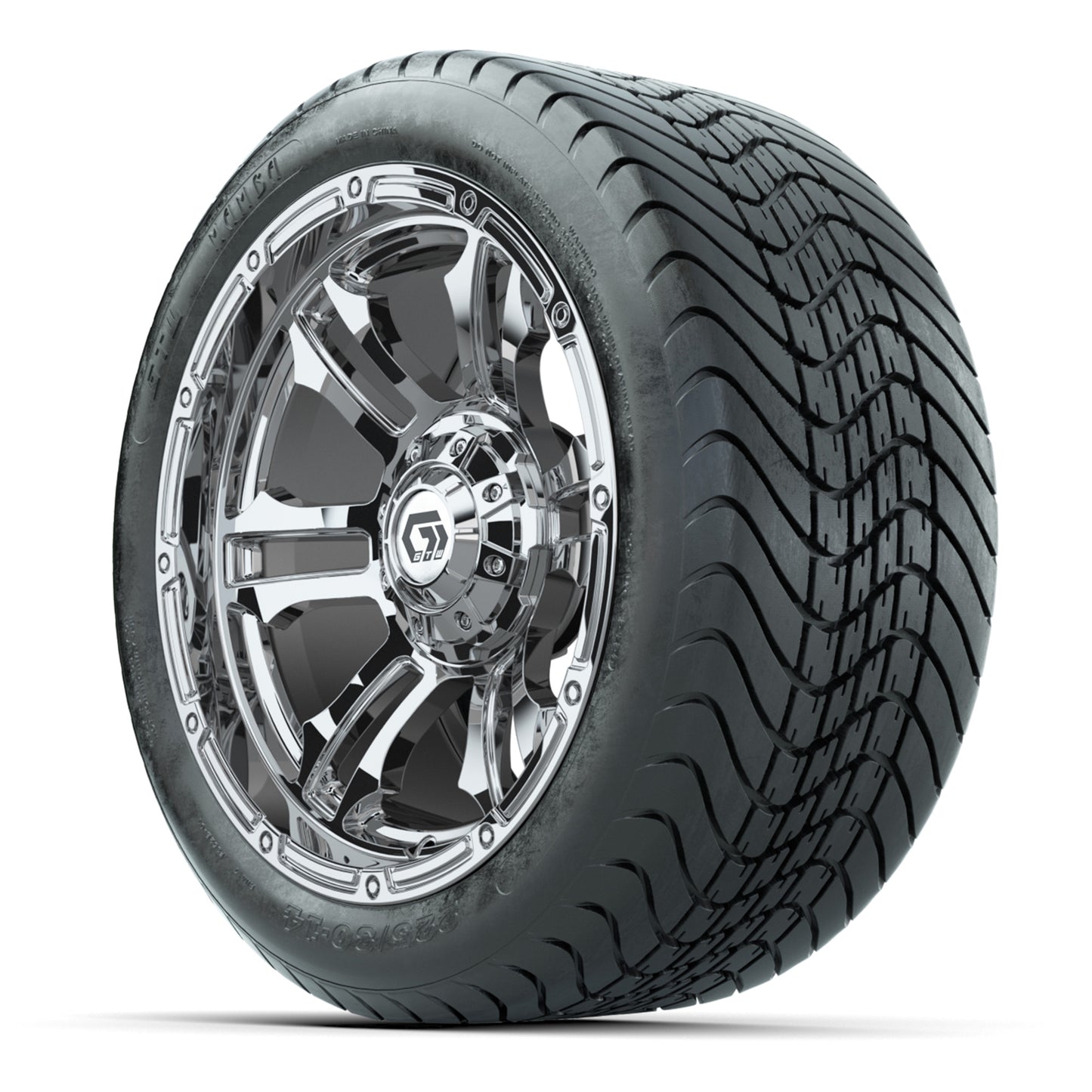 GTW Shogun Chrome 14 in Wheels with 225/30-14 Mamba Street Tires – Full Set