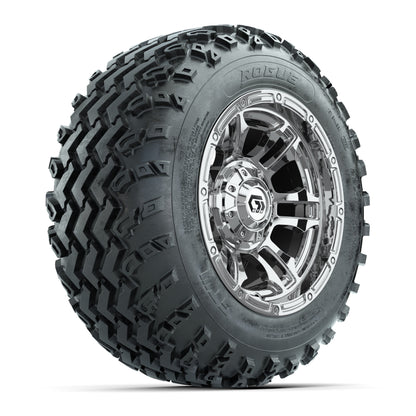 GTW® Shogun Chrome 12 in Wheels with 22x11.00-12 Rogue All-Terrain Tires - Full Set