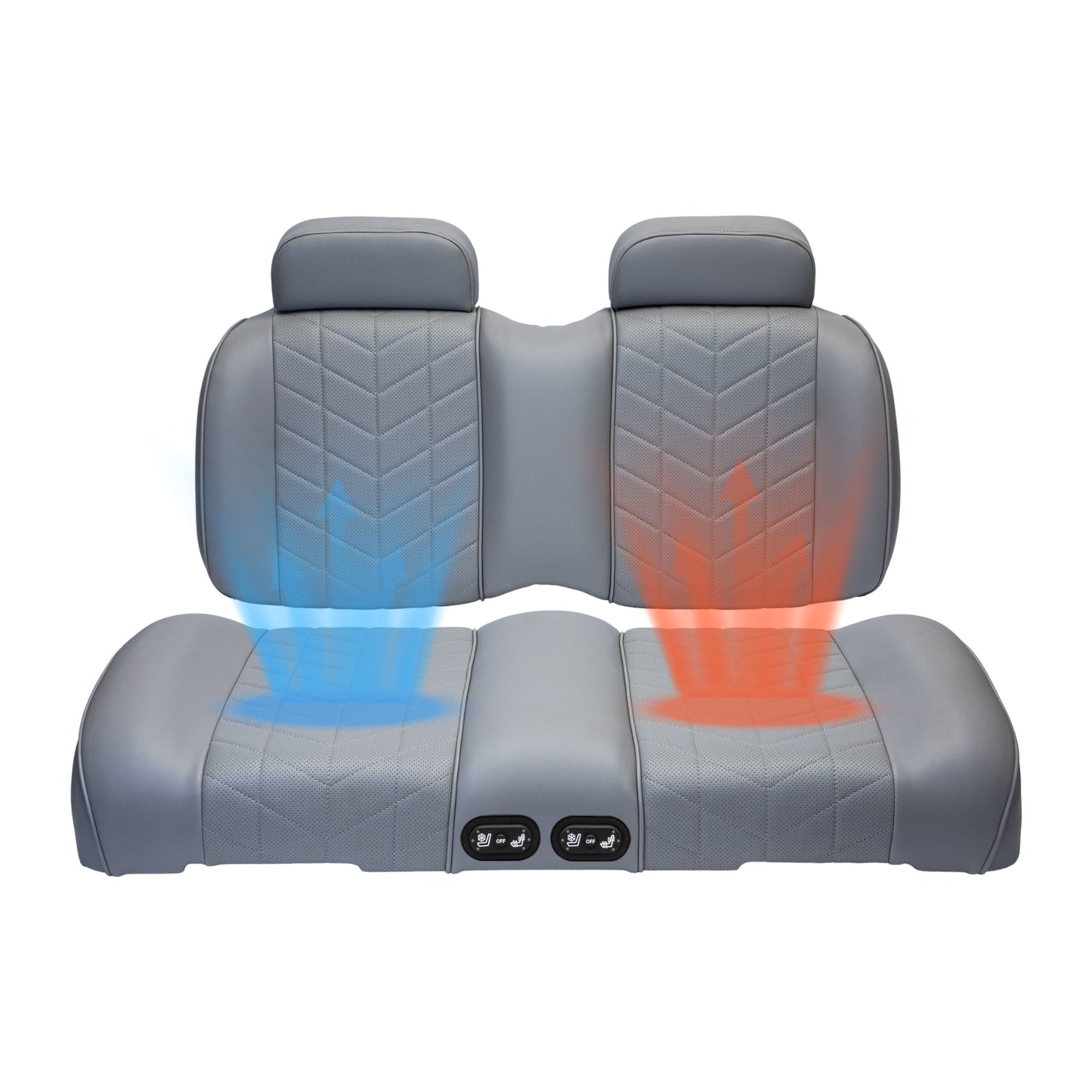 MadJax Aviator Graphite Front Seat Cushions with Thermaflex for ICON & Yamaha Drive/Drive2 Golf Carts