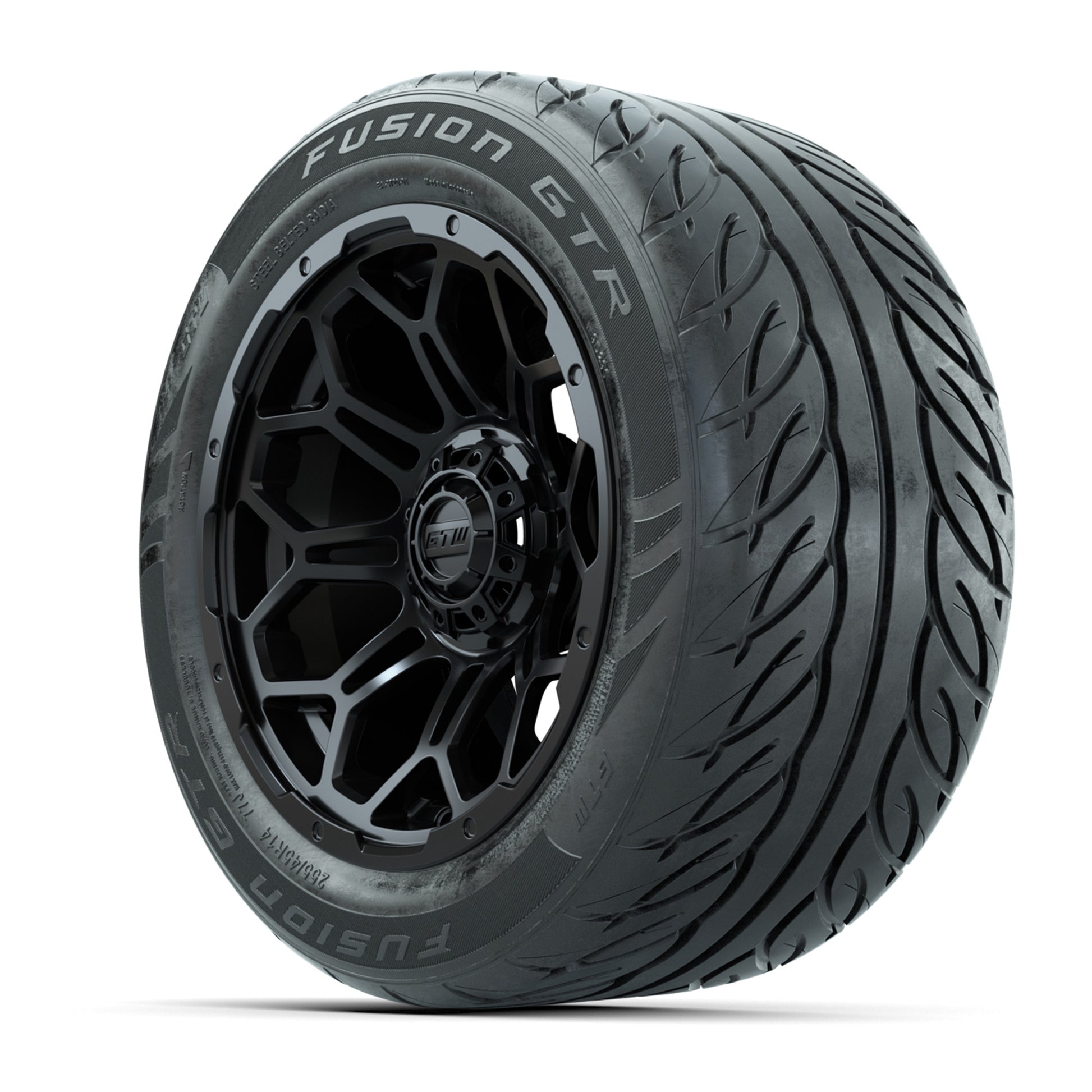 Set of (4) 14 in GTW Bravo Wheels with 255/45-R14 Fusion GTR Street Tires