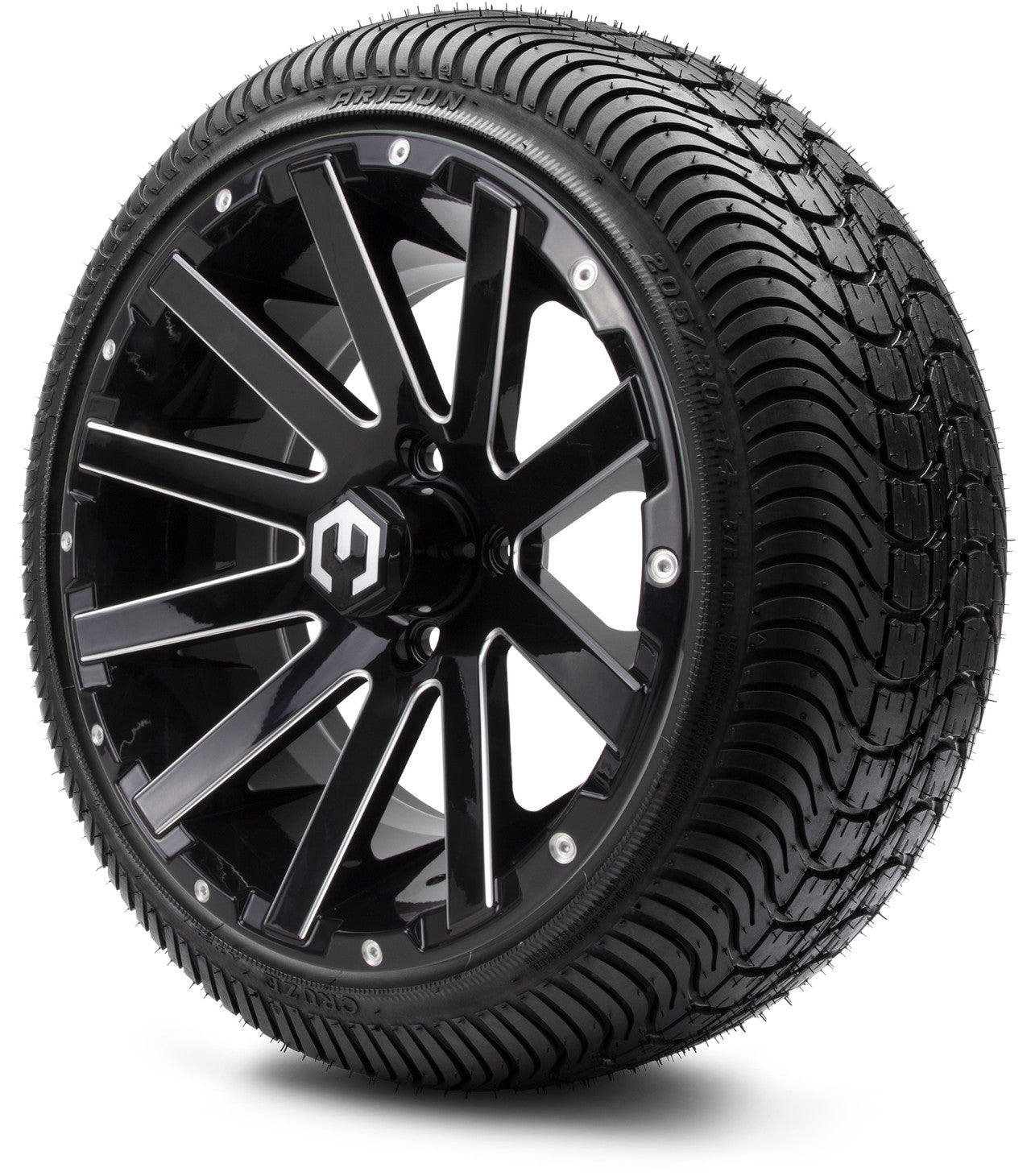 MODZ® 14" Mauler Glossy Black with Ball Mill Wheels & Street Tires Combo