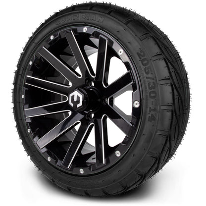 MODZ® 14" Mauler Glossy Black with Ball Mill Wheels & Street Tires Combo