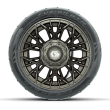 GTW® Stellar Matte Bronze 12 in Wheels with 215/40-R12 Fusion GTR Steel Belt Radial Street Tires – Full Set