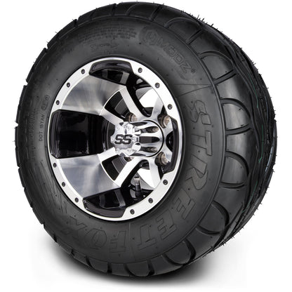 MODZ® 10" Storm Trooper Machined Black Wheels & Street Tires Combo