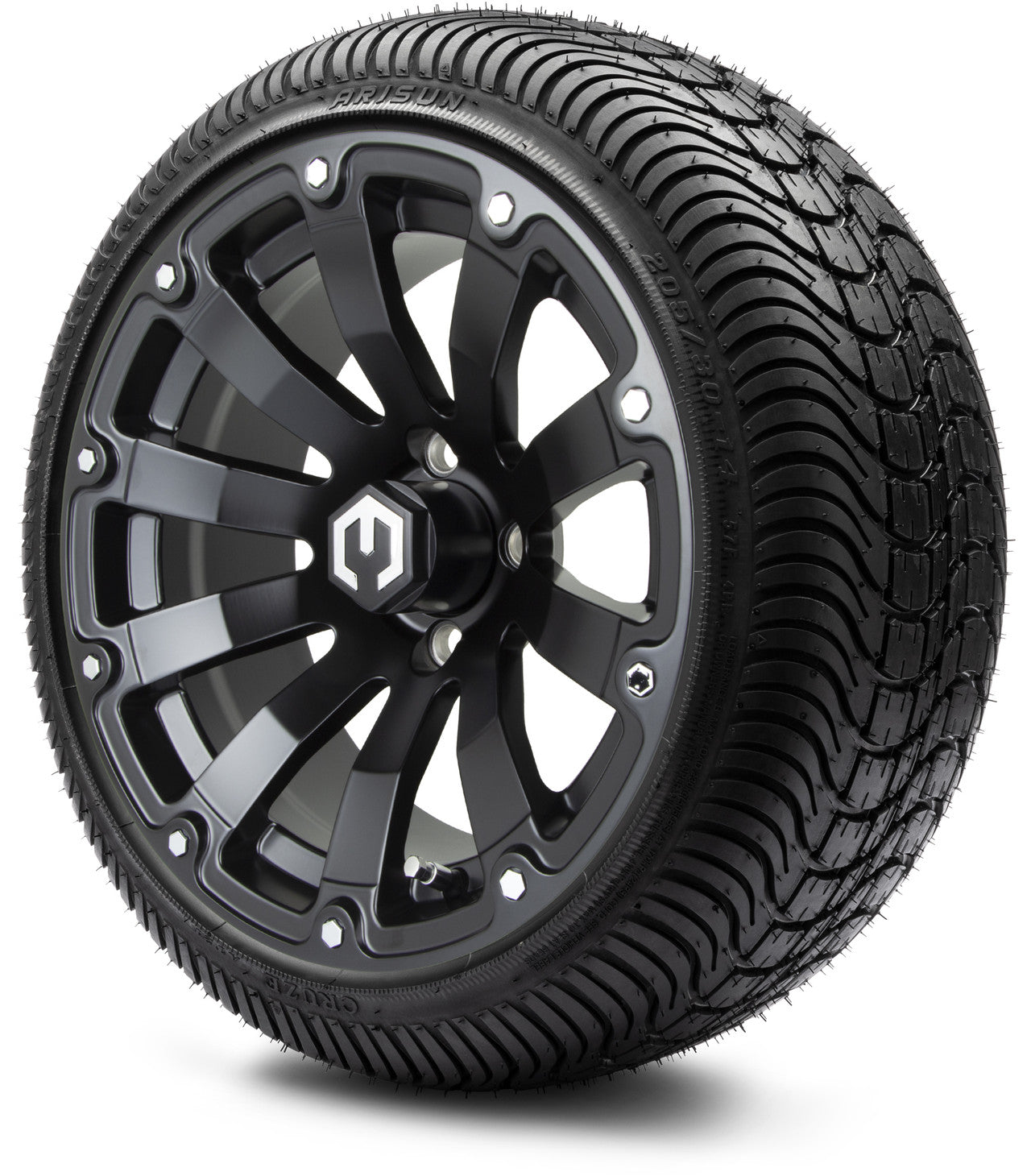 MODZ® 14" Bomber Matte Black Wheels & Street Tires Combo