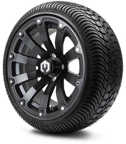 MODZ® 14" Bomber Matte Black Wheels & Street Tires Combo