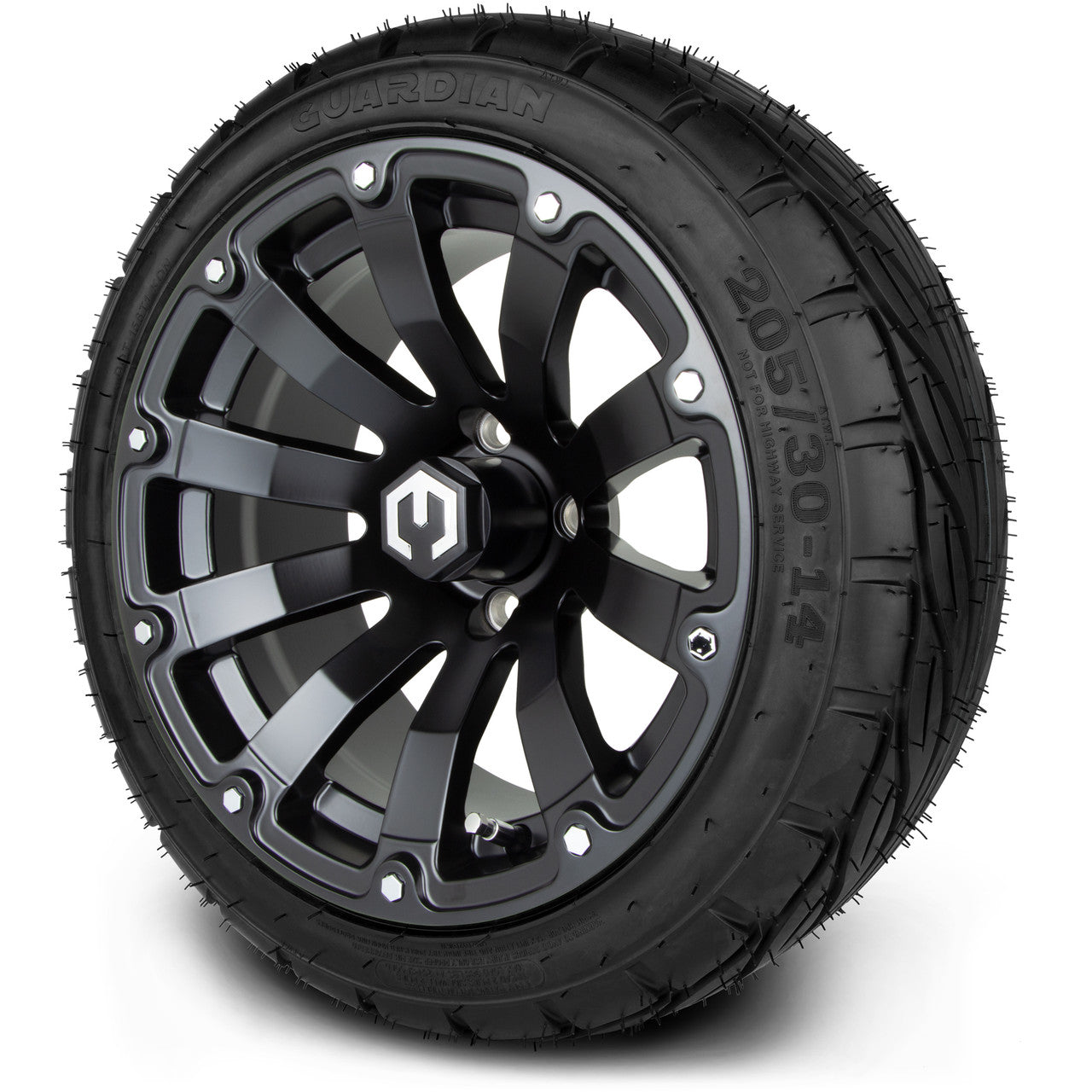 MODZ® 14" Bomber Matte Black Wheels & Street Tires Combo