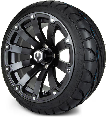 MODZ® 14" Bomber Matte Black Wheels & Street Tires Combo
