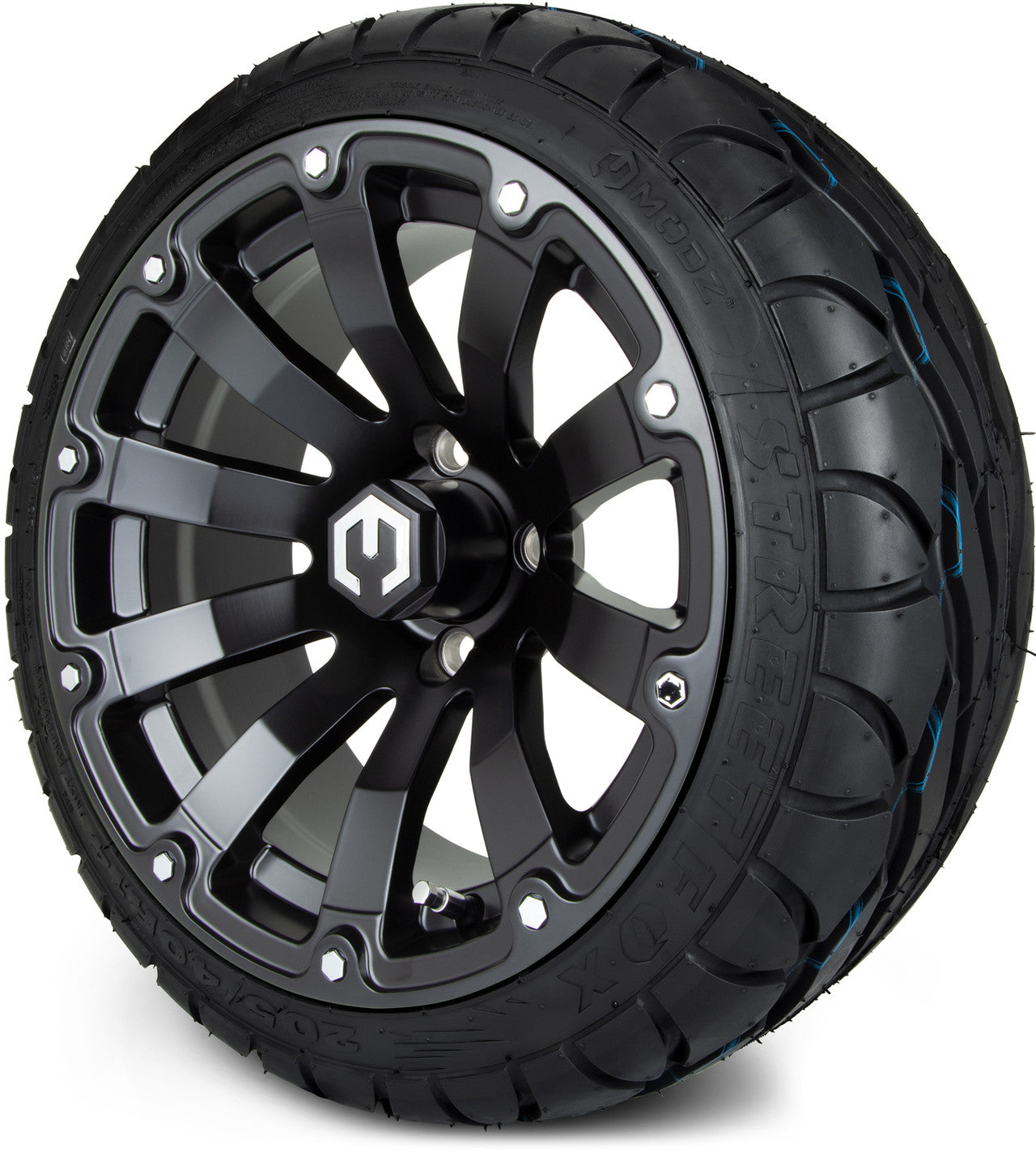 MODZ® 14" Bomber Matte Black Wheels & Street Tires Combo