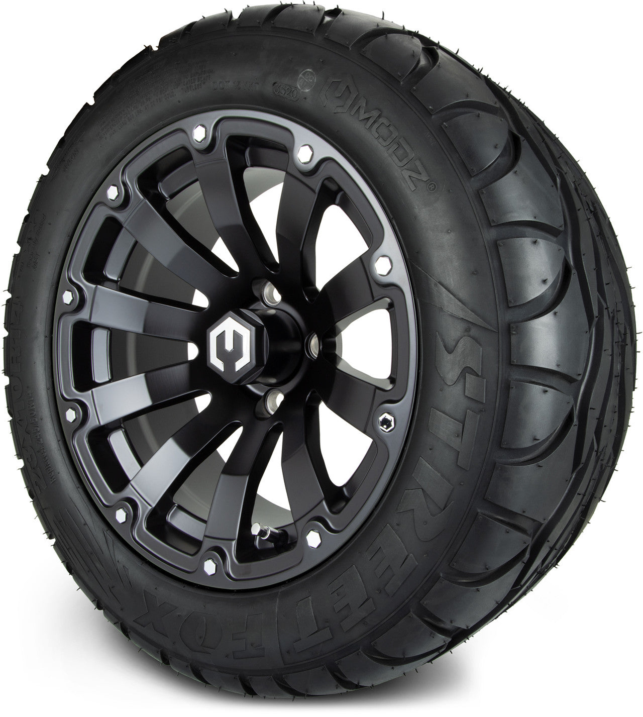 MODZ® 14" Bomber Matte Black Wheels & Street Tires Combo
