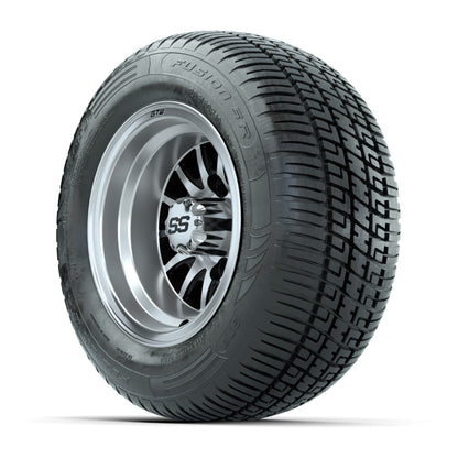 GTW Medusa Black/Machined 10 in Wheels with 205/50-R10 Fusion S/R Radial Steel Belt Street Tires - Full Set