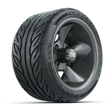 GTW® Godfather Matte Gray 12 in Wheels with 215/40-R12 Fusion GTR Steel Belt Radial Street Tires – Full Set