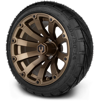 MODZ® 14" Bomber Matte Bronze Wheels & Street Tires Combo
