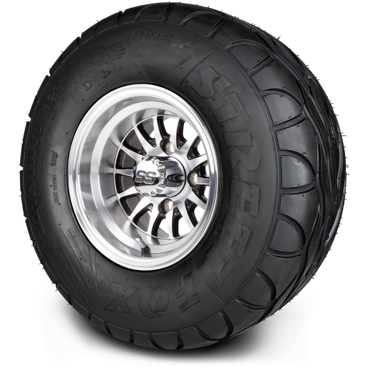 MODZ® 10" Medusa Machined Black Wheels & Street Tires Combo