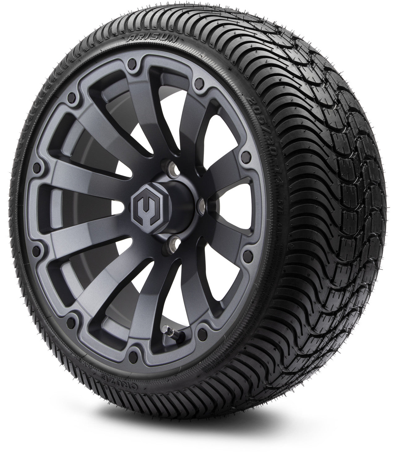 MODZ® 14" Bomber Matte Gunmetal Wheels & Street Tires Combo