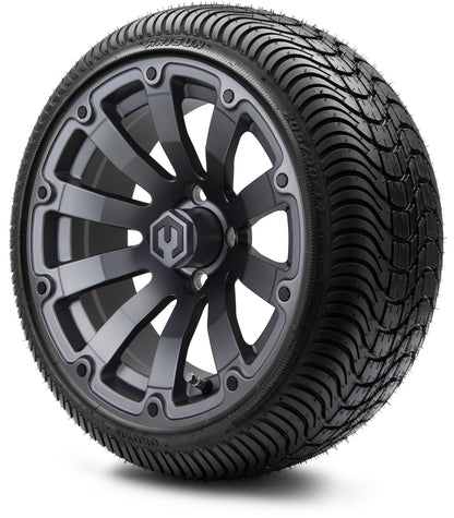 MODZ® 14" Bomber Matte Gunmetal Wheels & Street Tires Combo