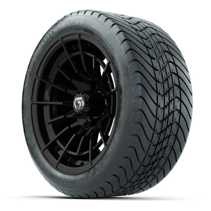 GTW Boost Gloss Black 14 in Wheels with 225/30-14 Mamba Street Tires – Full Set