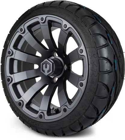 MODZ® 14" Bomber Matte Gunmetal Wheels & Street Tires Combo