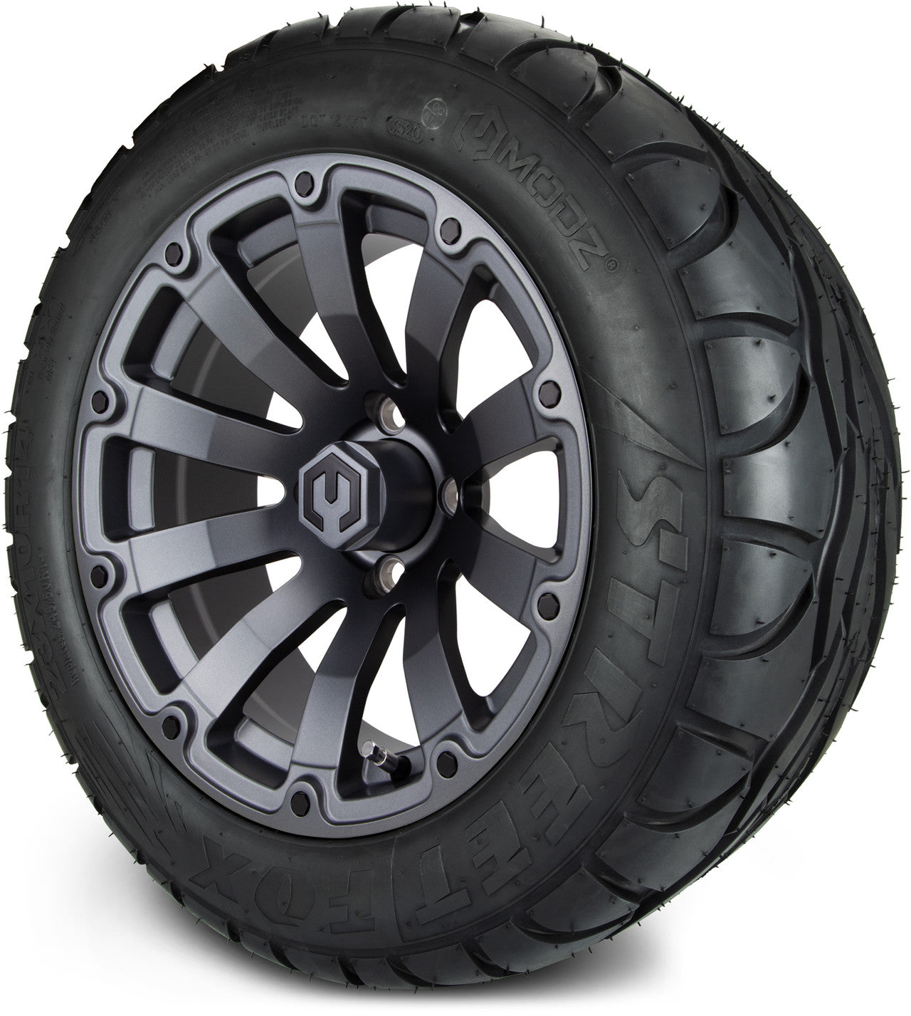 MODZ® 14" Bomber Matte Gunmetal Wheels & Street Tires Combo
