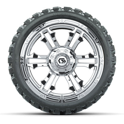 GTW® Shogun Chrome 15 in Wheels with 23x10-R15 Nomad Steel Belted Radial All-Terrain Tires – Full Set