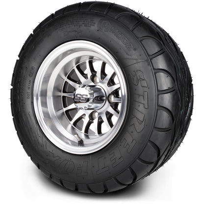 MODZ® 10" Medusa Machined Black Wheels & Street Tires Combo