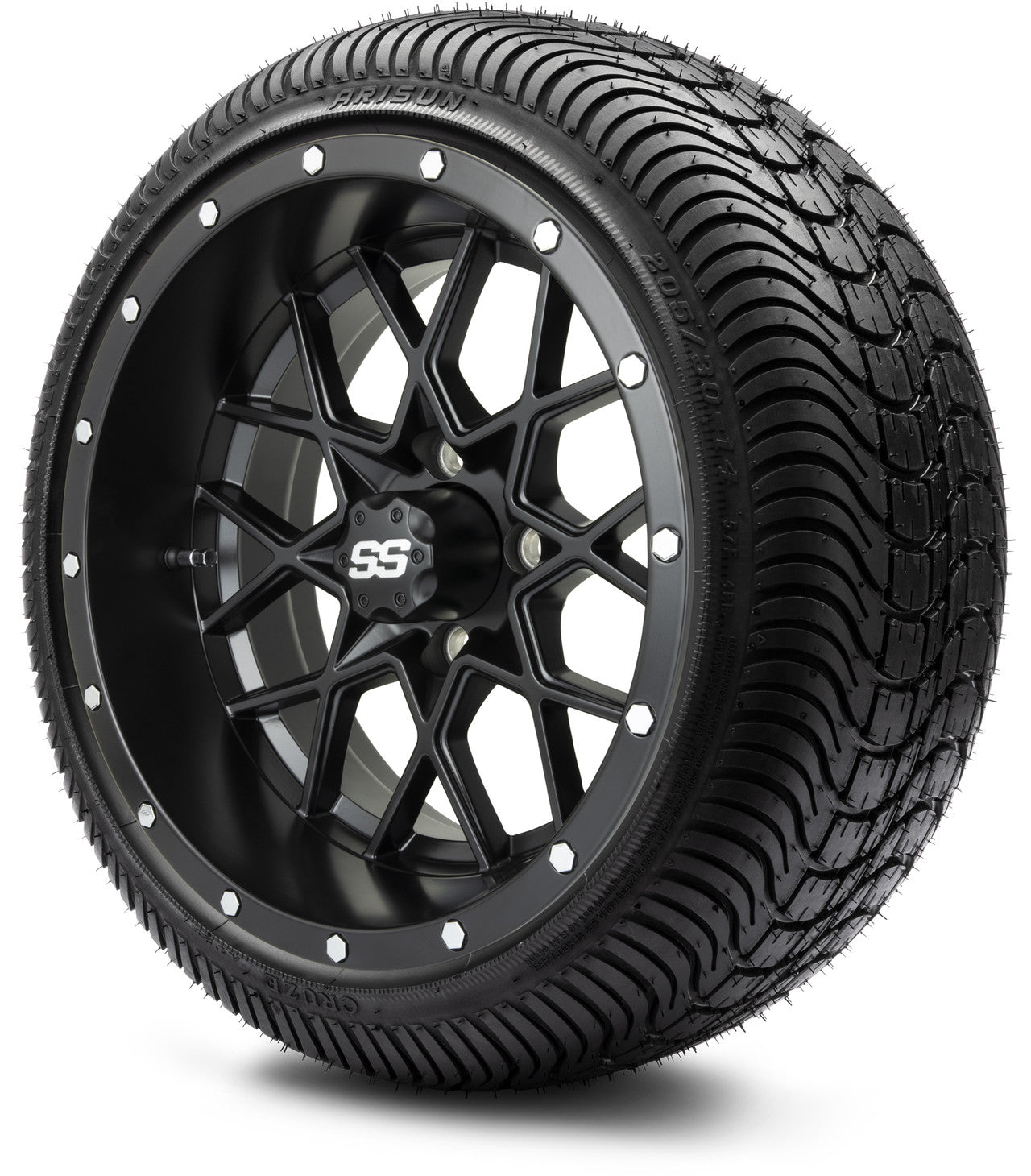 MODZ® 14" Vortex Matte Black Wheels & Street Tires Combo