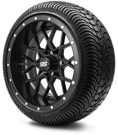 MODZ® 14" Vortex Matte Black Wheels & Street Tires Combo